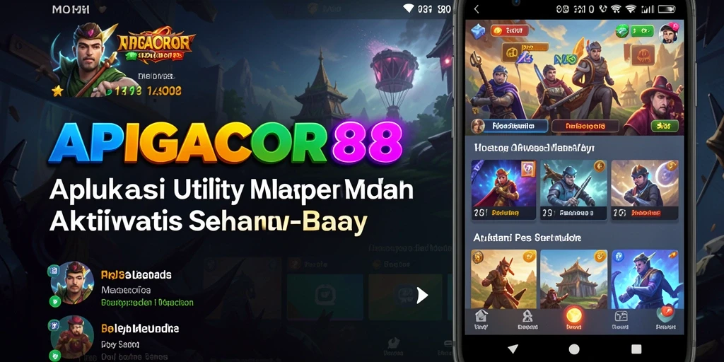 Tampilan antarmuka aplikasi utility APIGACOR88 yang menarik dan mudah dinavigasi.