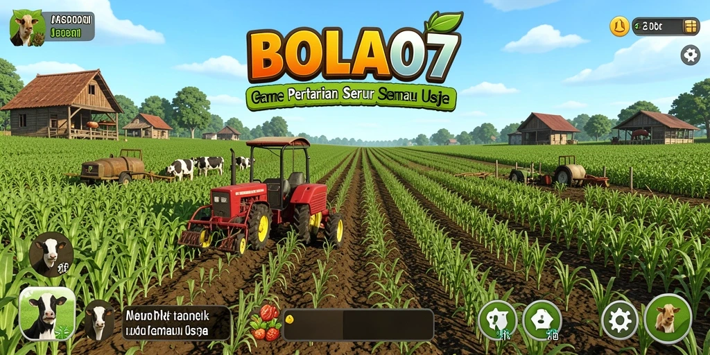 Gameplay seru di <strong>BOLA07</strong> yang menampilkan aktivitas bertani.