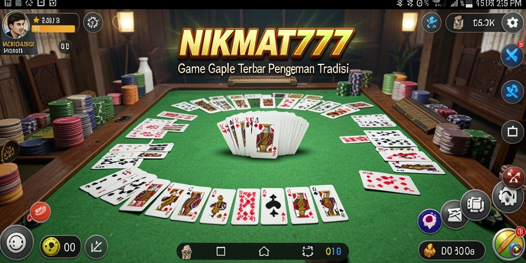 Screenshot menunjukkan gameplay seru NIKMAT777 dalam permainan Gaple.
