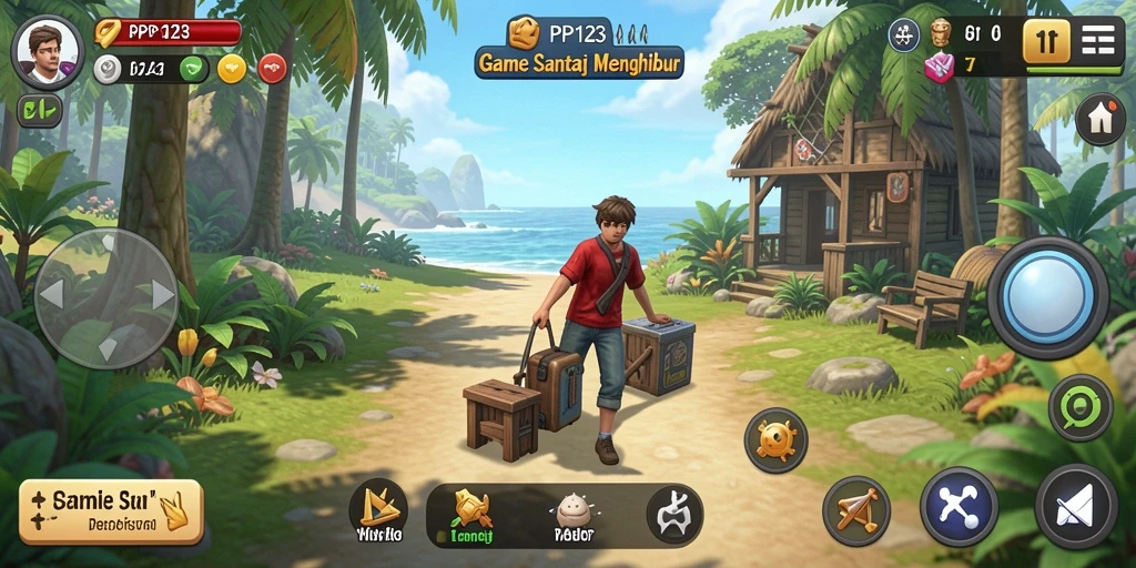 Tampilan gameplay PP123 yang ceria dan menghibur.