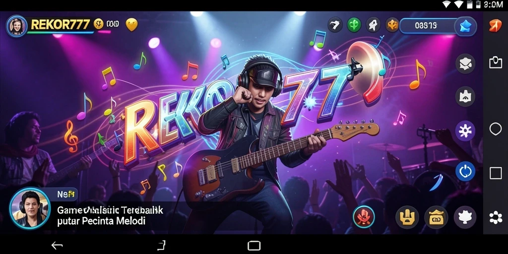 Screenshot gameplay REKOR777 menampilkan keseruan bermain musik.