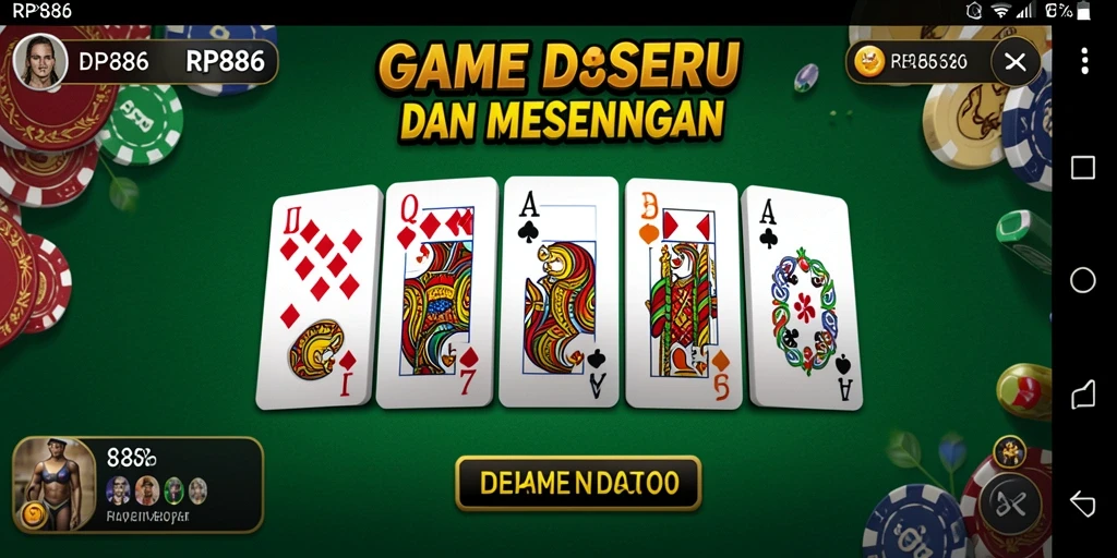 Screenshot utama RP886 menampilkan momen seru dalam permainan Domino.