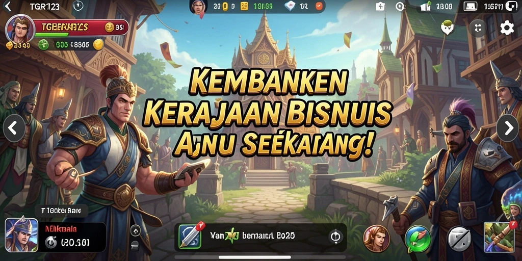 Screenshot gameplay TGER123 yang menunjukkan aktivitas pengelolaan bisnis.